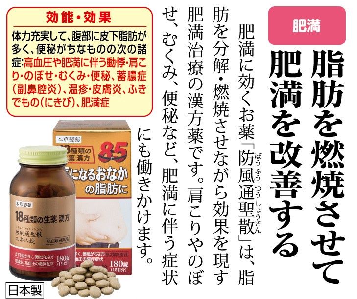 肥満に効くお薬「防風通聖散」 2箱【第2類医薬品】