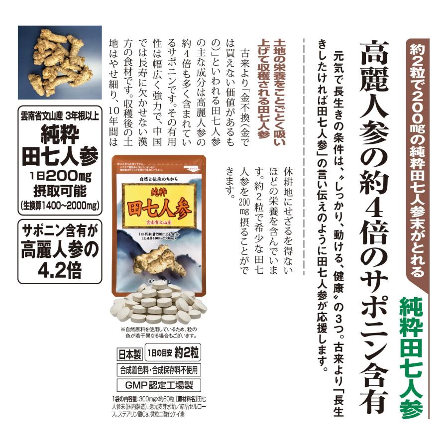 純粋田七人参 サプリ