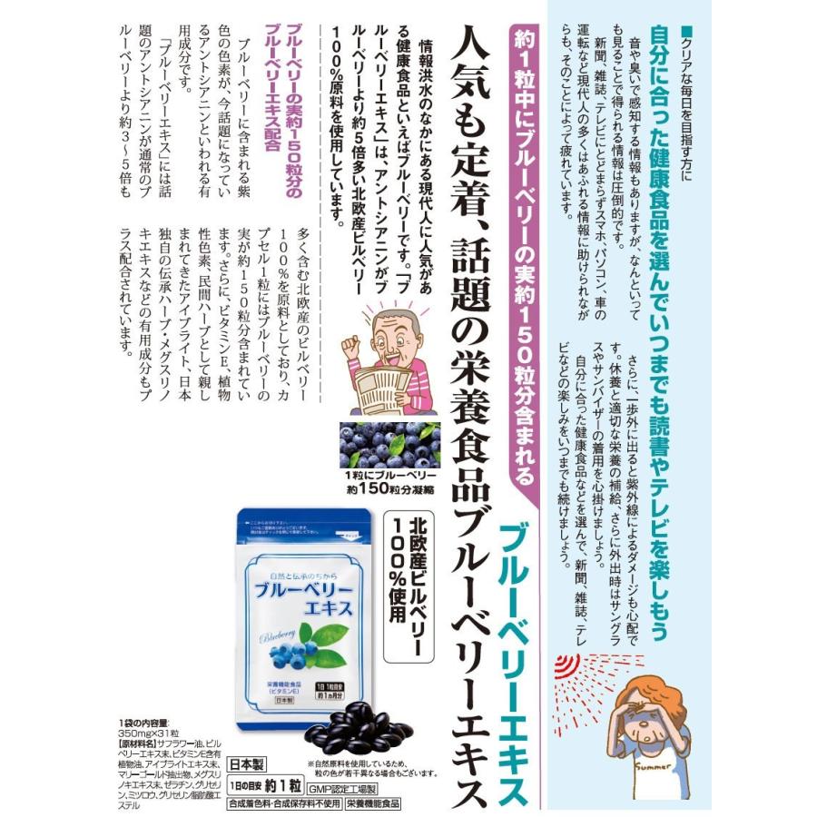 サプリ ブルーベリーエキス 6袋(約6ヶ月分)