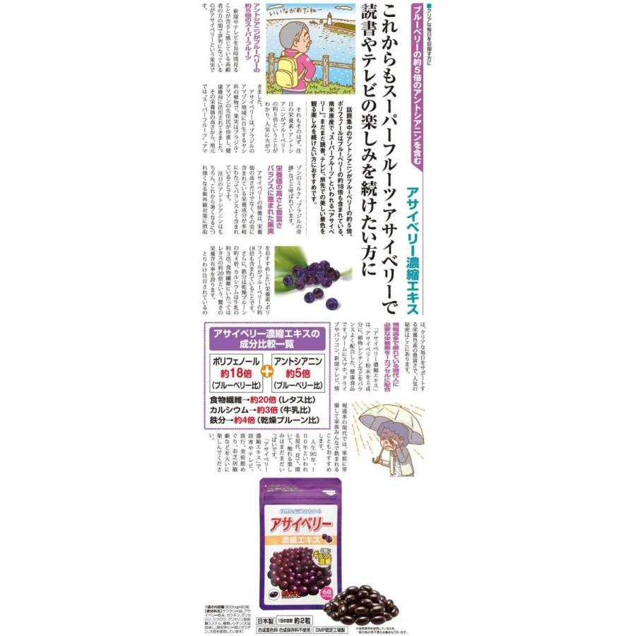 アサイーベリー サプリ アサイベリー濃縮エキス 1袋 約1ヶ月分 (60粒) a011-3368