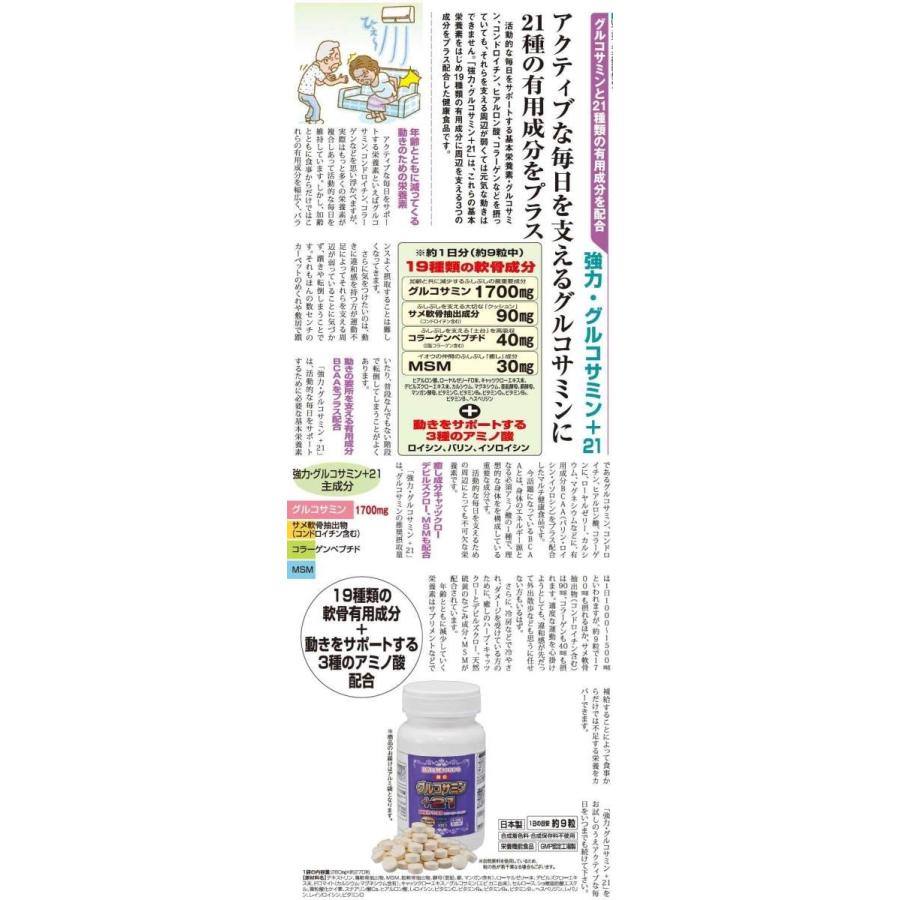 グルコサミン サプリ 強力・グルコサミン+21(アルミ袋でお届け) 1袋