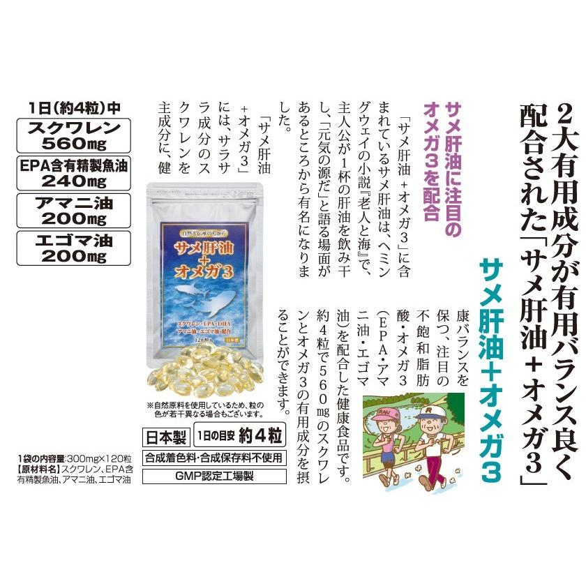 サプリ サメ肝油+オメガ3 1袋
